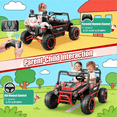 thumbnail image 4 of Funcid 24 Volt 2-Seater Ride on Toys, Ride on Cars with Remote Control, Metal Frame, 2 XL Electric Car for Kids, Power Car Wheels, UTV w/ Bluetooth, Music, 3 Speeds, Spring Suspension, Red, 4 of 7