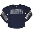 thumbnail image 2 of Girls Youth Gameday Couture  Navy Georgetown Hoyas Guess Who's Back Long Sleeve T-Shirt, 2 of 3