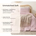 thumbnail image 6 of TechForma 100% Cotton Duvet Cover Set, Pink Double Layer Gauze Bed Set, 3 pcs Breathable & Crisp Soft Duvet Cover Set, Twin, 6 of 9