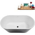 thumbnail image 3 of 59" Streamline NB7020BL Soaking Glossy Black Freestanding Tub With Internal Drain in Matte Black, 3 of 6