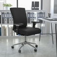 thumbnail image 3 of BizChair 24/7 Intensive Use 300 lb. Rated Mid-Back Black LeatherSoft Multifunction Ergonomic Office Chair with Seat Slider and Adjustable Lumbar, 3 of 10