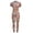 Pink, variant on Women Sexy Mesh Print See Through Going Out Birthday Club Print Perspective Mesh Jumpsuit