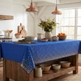 thumbnail image 5 of Plastic Table Cloth Disposable 12 Pack, 54 x 108 Inch, Dark Blue, Gold Dot, for Party Picnic Wedding, 5 of 6