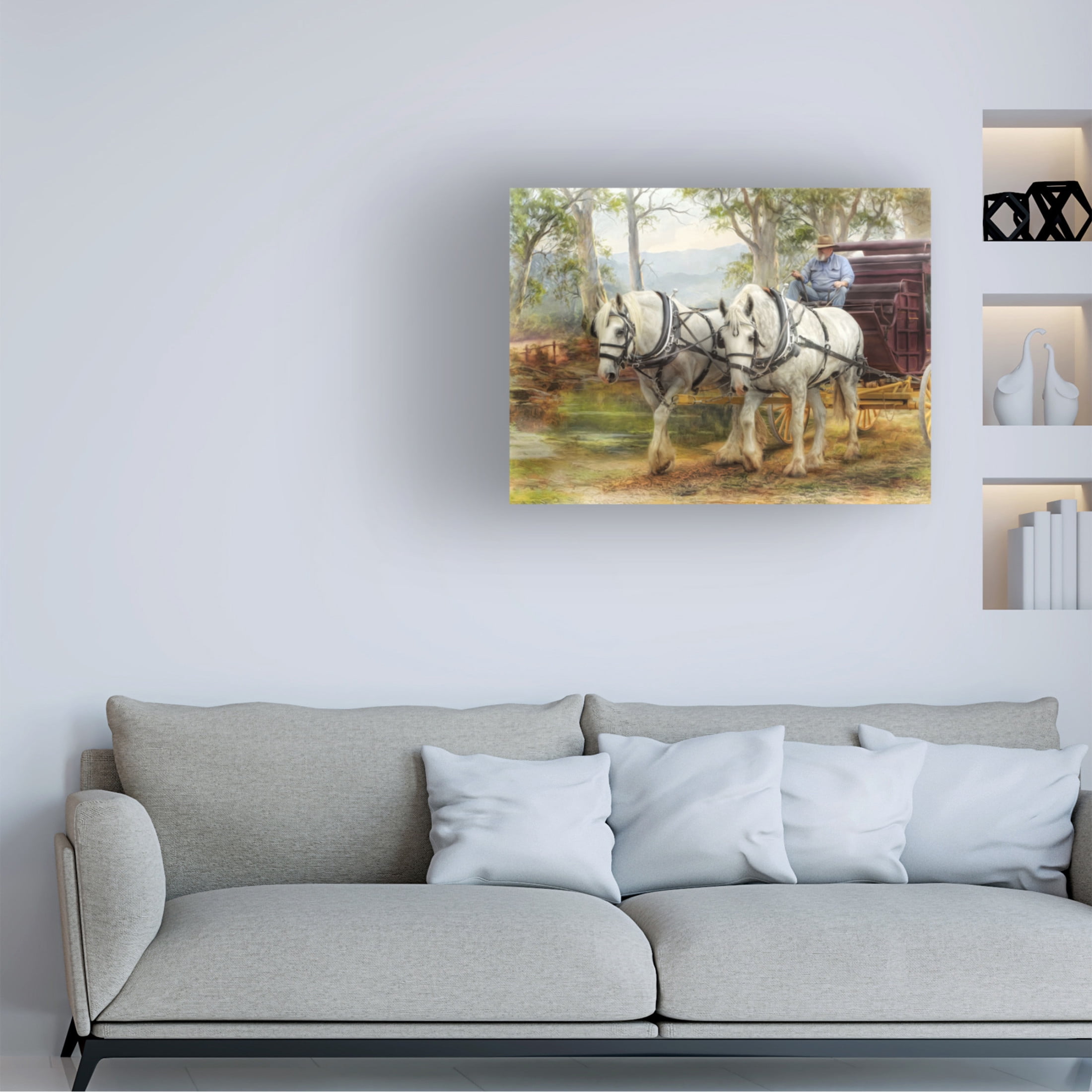 Canvas Wall Art - Trudi Simmonds 'Shire Stroll' Wall Art for Living Room, Bedroom, or Office Décor by Trademark Fine Art - 47 x 35 Inches