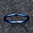 thumbnail image 4 of 2mm Tungsten Rings for Unisex Blue Stackable Slim Wedding Bands Size 6-12, 4 of 6