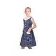 thumbnail image 5 of Girls Dress Blue Polka Dot Pocket Pleated School Summer Sleeveless Cotton 6 Years, 5 of 9