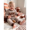 thumbnail image 4 of Loicainy Baby Toddler Boys Football Outfits 6 12 18 24 Months 2T 3T 4T Long Sleeve Round Neck Striped Tops and Pants Fall Clothes Set, 4 of 9