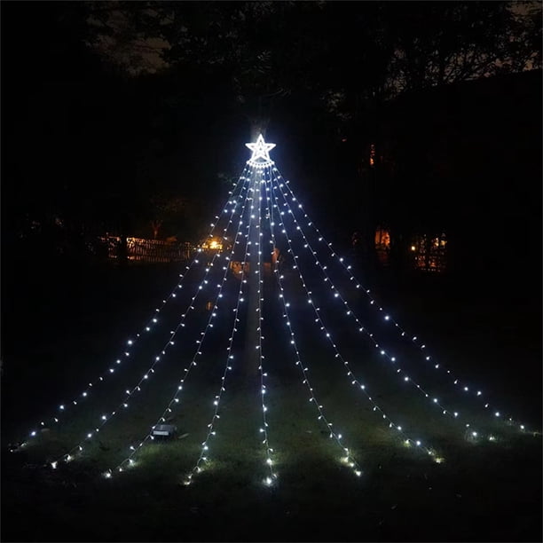 Hot6sl Liquidación de Ahorros de Verano Árbol de Navidad Colgante Forma Estrella de Cinco Puntas y Led Energía Solar y Agua Corriente