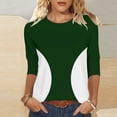 thumbnail image 4 of Ounisa Womens 3/4 Sleeve T Shirts Crew Neck All Over Print Casual Soft Comfy Loose Fit Spring Summer Daily Wear Basic Tops S-2XL, 4 of 6