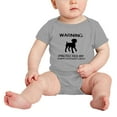 thumbnail image 2 of Warning: Protected by A German Shorthaired Pointer Dog Funny Baby Bodysuit Romperss (Gray,0-3 Months), 2 of 5