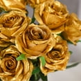 thumbnail image 6 of TETOU 5pcs Artificial Gold Roses Silk Roses Real Touch Party Bridal Wedding Bouquet Home Decor, 6 of 7