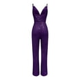thumbnail image 4 of One Piece Sequin Deep V-Neck Sleeveless Rompers,Women's Spicy Girl V Open Back Strap Jumpsuit, 4 of 4