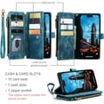 thumbnail image 3 of Case for iPhone 14 Pro Max, Flip Leather Wallet Case with 10 Card Slot Holder Zipper Pocket Kickstand Magnetic Closure Shockproof Flip Folio Cover for iPhone 14 Pro Max 5G 6.7 inch 2022 (Teal), 3 of 17