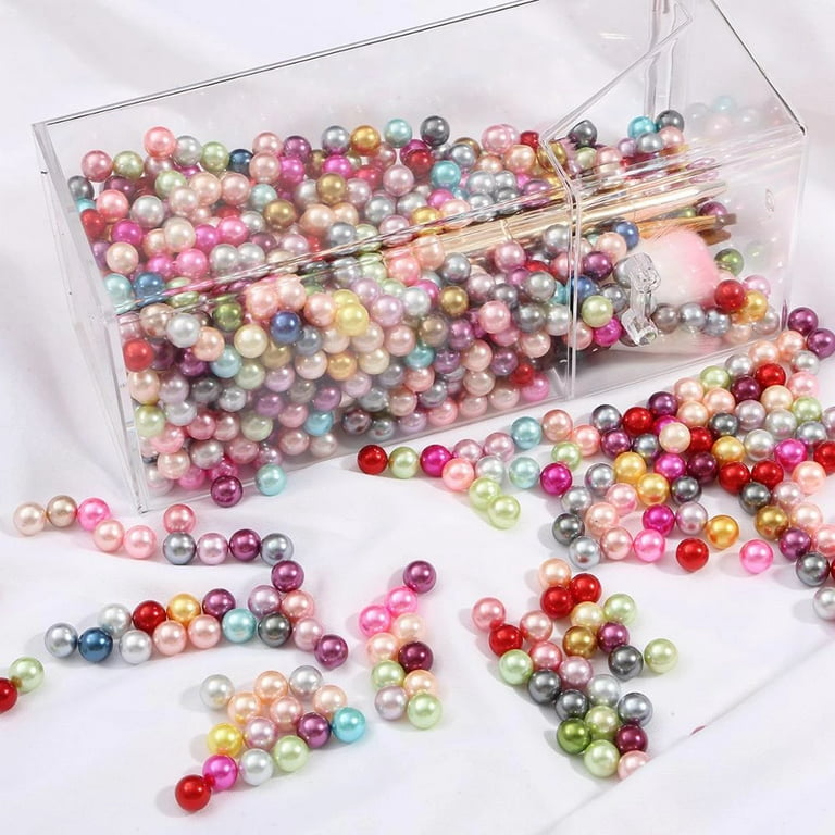Feildoo Faux Pearl Beads 6mm Pearl Craft Beads Pearls with Holes for Sewing  Crafts, Decoration, Bracelet Necklace Jewelry Making, Vase Filler - 50g
