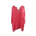 thumbnail image 2 of Jm Collection Womens Rose Embellished Asymmetrical-Hem Top 0X, 2 of 3