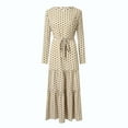 thumbnail image 4 of Gibobby Vestido casual de punto para mujer Vestido de mujer estampada Vestido largo Ropa musulmana(Blanco,M), 4 of 5