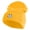Mustard, variant on Small Soccer Ball Sports Iron on Patched 12 Inch Long Knitted Beanie - Black OSFM