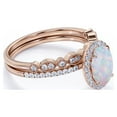 thumbnail image 3 of JeenMata Vintage 1.75 ct Oval Cut Opal and Moissanite Wedding Ring Set in 18K Rose Gold over Silver, 3 of 7