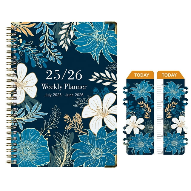 2025-2026 English Schedule Plan Book A5 Size Separating Pages Plan Notebook Coil Book Double Line Binding Inner Pocket Monthly Plan Calendar Goal Achievement Efficient Management