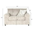 thumbnail image 2 of Roundhill Furniture Nason Wide Wale Corduroy Sofa, Loveseat, and Cuddle Chair Set, Parchment, 2 of 13