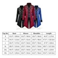 thumbnail image 4 of IBTOM CASTLE Men's Steampunk Vintage Tailcoat Jacket Gothic Medieval Victorian Frock Button Down Swallow Coat Uniform L Red Floral, 4 of 4