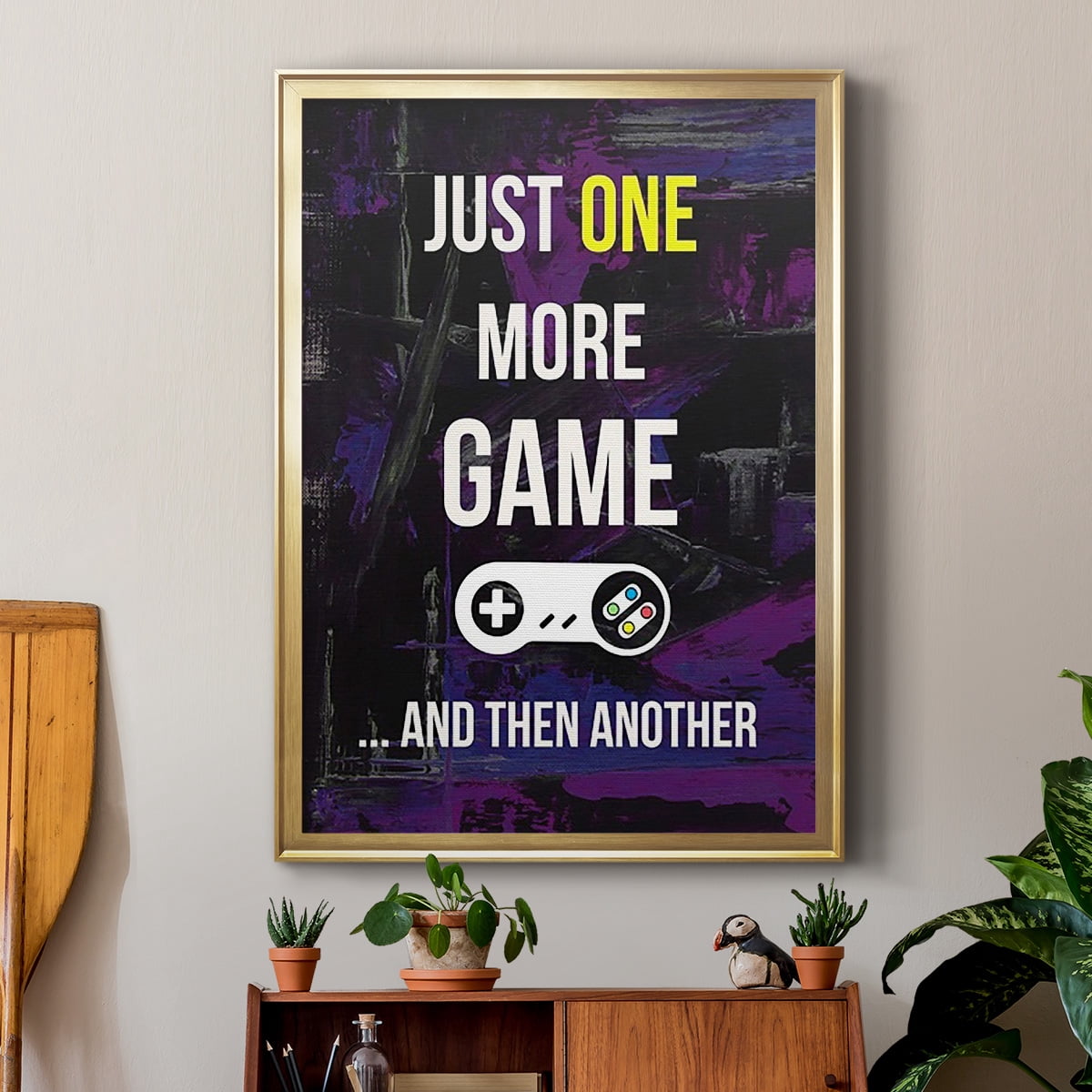 Gamer at Play II Premium Framed Print, in Gold, Black, or Silver - Ready to Hang