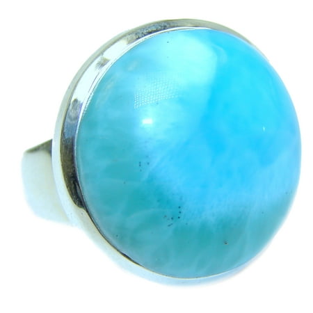 Natural Larimar .925 Sterling Silver handcrafted Ring s. 9 by SilverRush Style