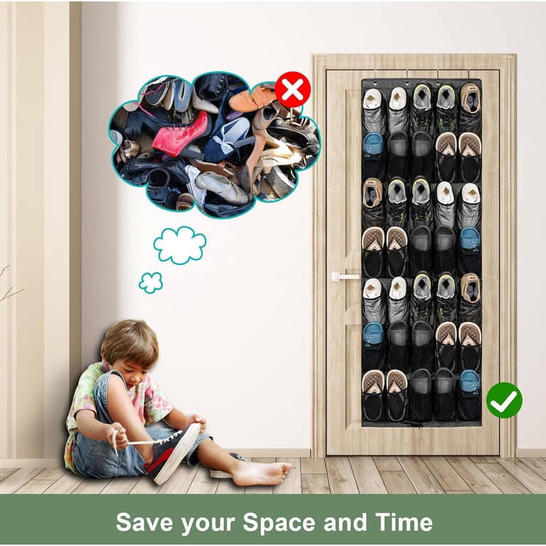 BEVTEE Large Hanging Shoe Rack with 35 Pockets, Black photo 3