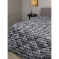 thumbnail image 2 of Geometric Down Alternative Comforter, Pastel Colored Modern Grungy Lines Effect Diamond Rhombus Pattern, Microfiber Quilt for All Season, 5 Sizes, Grey Dark Peach Ceil Blue, by Ambesonne, 2 of 3