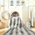 thumbnail image 5 of GONUES Electric Throw Shawl, 50x60, Soft Imitation Carved Rabbit - Hair Striped, Gray and White, 5 of 8
