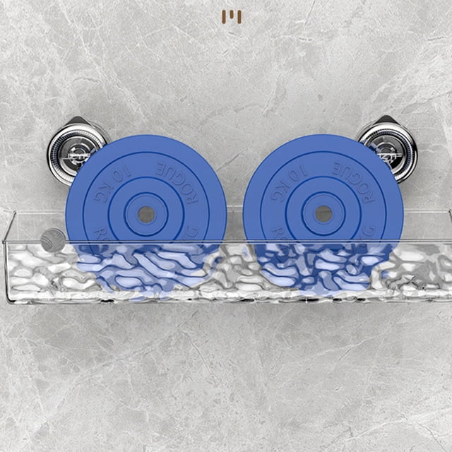 pitrice Innovative Rotating Suction Cup Shower Shelf For Bathroom Made Of Transparent transparent rectangle