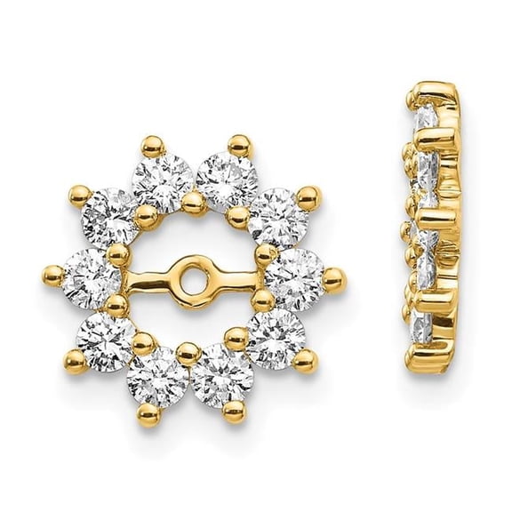 Finest Gold 14K Fancy Diamond Jacket Mounting Earring