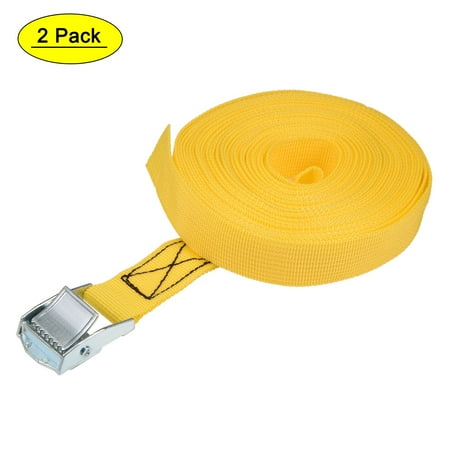 

Uxcell 2.44ft Cam Buckle Tie Down Lashing Strap Polypropylene Yellow 2pack
