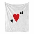 thumbnail image 1 of Love Soft Flannel Fleece Throw Blanket, Red Heart in Writing Marks Romantic Love Simple Classic Valentines, Cozy Plush for Indoor and Outdoor Use, 60" x 80", Red Black White, by Ambesonne, 1 of 6