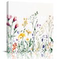 thumbnail image 2 of Botanical Floral Wall Art Painting on Canvas, Farmhouse Watercolor Floral Canvas Art Home Prints Wall Art Framed Modern Artwork for Living Room Bedroom Wall Decor 20x20in, 2 of 9