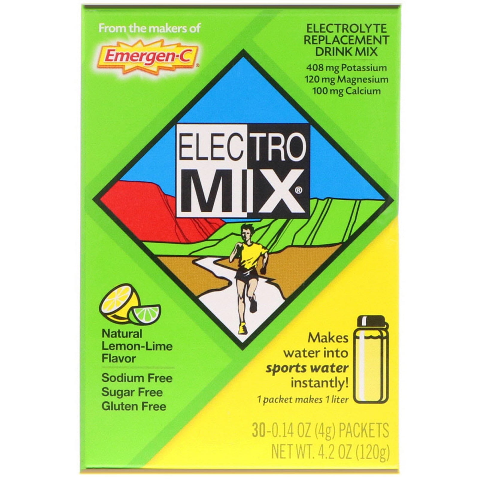 Electro Mix, Electrolyte Replacement Drink Mix, Natural LemonLime, 30