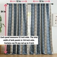 thumbnail image 2 of THD Willy Boho Damask Striped Patterned Window Back Tab Rod Pocket Curtains Bedroom - Light Blocking Darkening Window Panels, Set of 2, 2 of 8