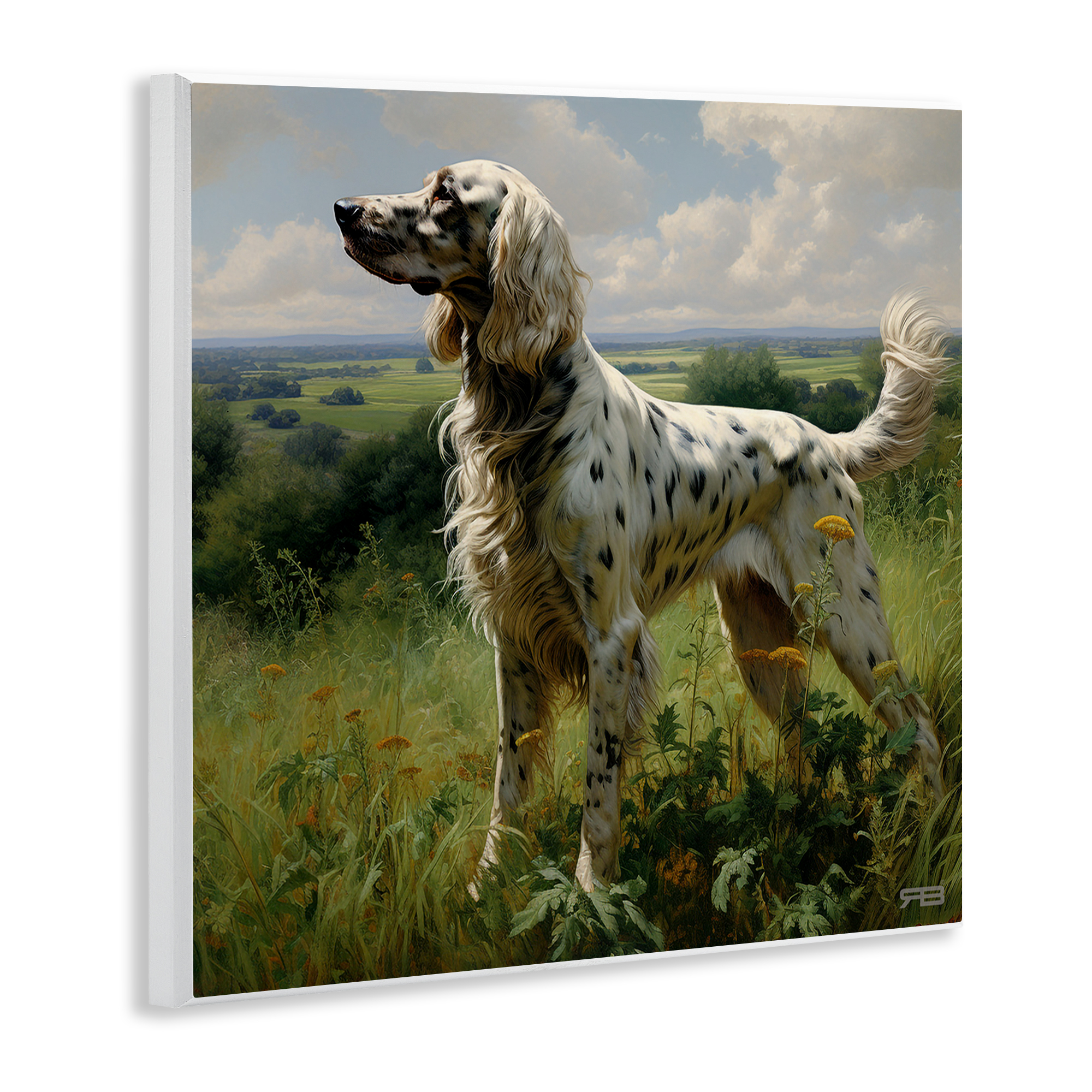 Stupell Industries Dalmatian Dog in Countryside Animals & Insects Painting Unframed Art Print Wall Art, 12 x 12