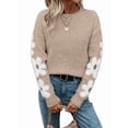 thumbnail image 6 of Women'S Floral Pattern Crewneck Long Sleeve Drop Shoulder Sweaters Pullover Tops S, 6 of 9