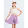 thumbnail image 6 of 4-14Y Girls Casual Skorts Mini Skirts with Shorts Liner Solid Color Athletic Shorts Culottes Pleated Skater Skirt For Erveryday, Streetwear, School, Sports, Dance, 6 of 9