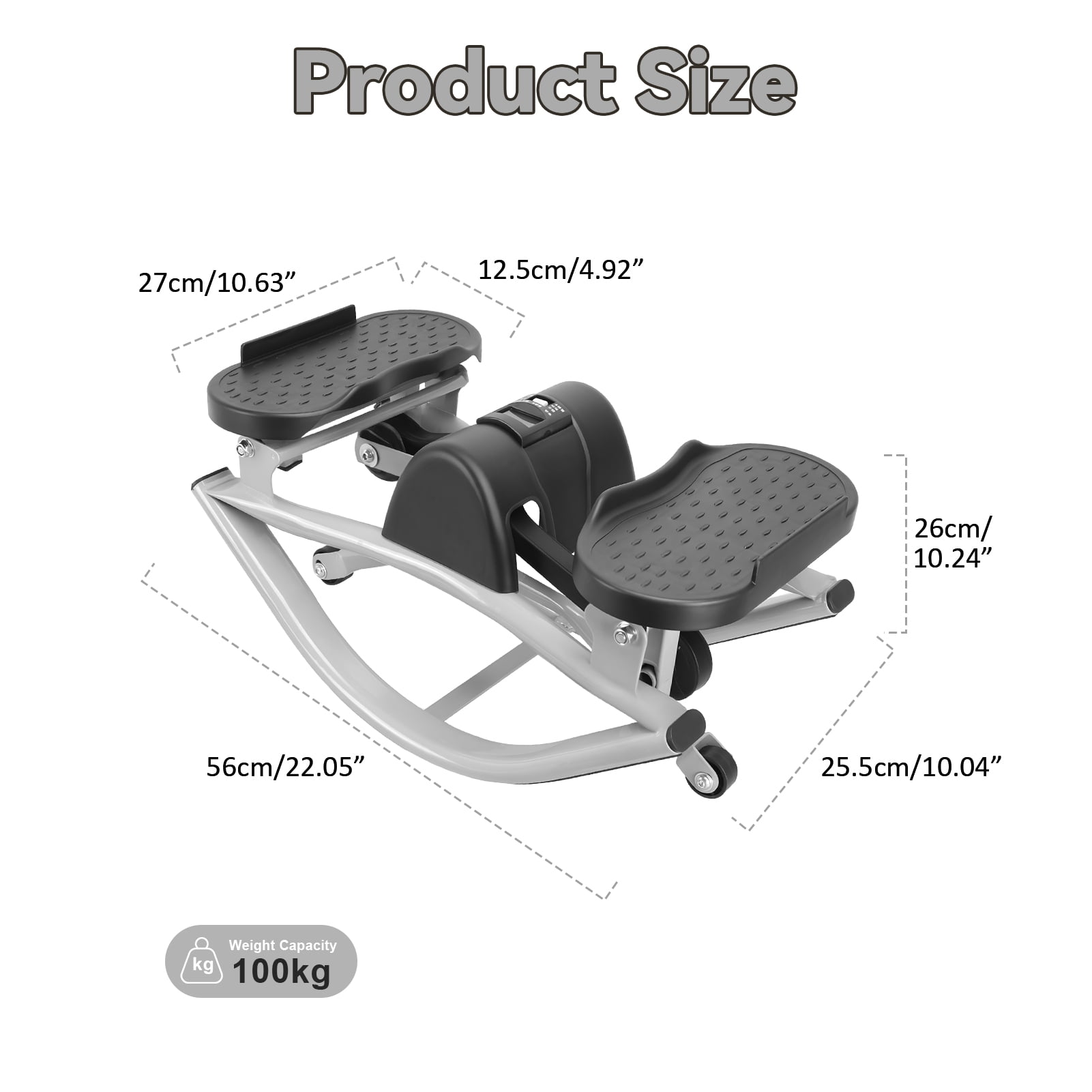 Aqzb 2026 New Rocking Stepper Side to Side for Exercise at Home, Fitness Rocker, Lateral Workout Machine, with LCD Monitor and Resistance Bands for Apartment Dorm Office Dormitory Black