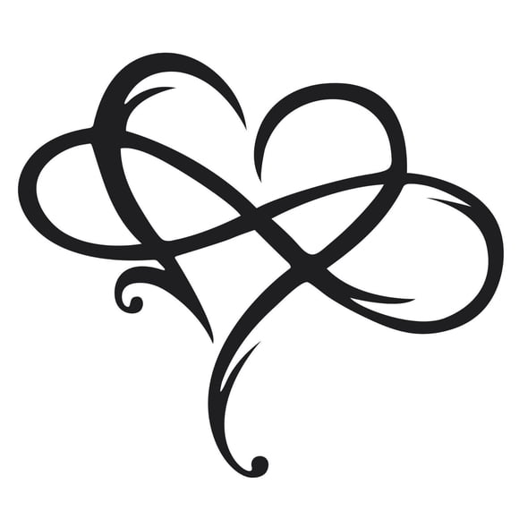 Dvkptbk Wrought Iron Deco Ration Eternal Wrought Iron Decoration Indoor Ornaments Metal Wall Decoration Infinitys Heart-Steel Wall Decor Metal Wall Art 17*20cm Home Decor