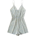thumbnail image 1 of Women's Leopard Print Wrap Spaghetti Strap Romper Cami Jumpsuit, 1 of 5