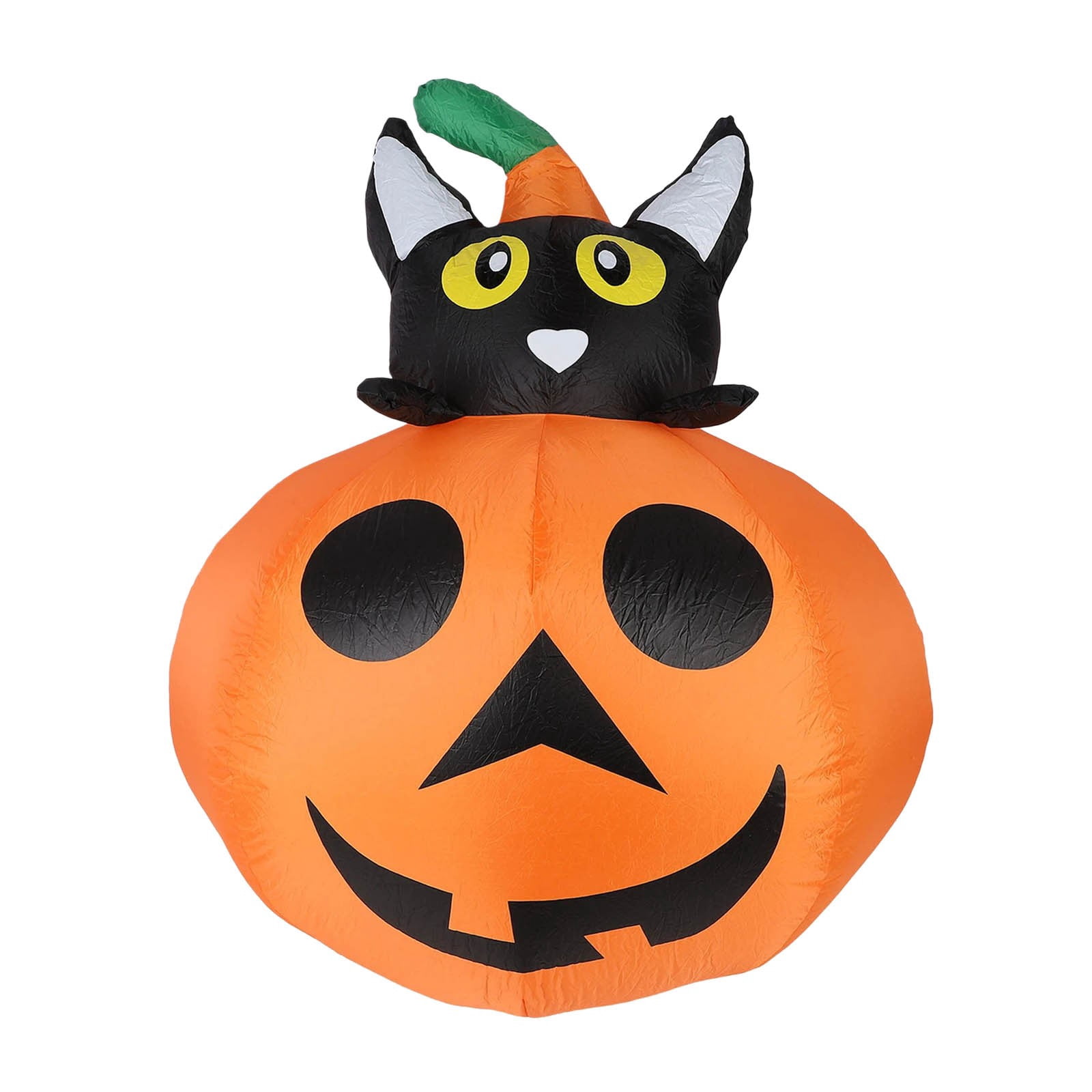 Halloween Inflatable LED Lighted Pumpkin Cat Face Desktop Ornament Indoor Outdoor Party Home Yard Decorative Piece
