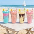 thumbnail image 4 of 1pack Ice Cream-Shaped Cups with Straws, Holds 14 oz, BPA Free Plastic, Birthday Party Supplies, Multi-Color, 4 of 12