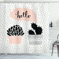thumbnail image 1 of Ambesonne Cactus Shower Curtain, Hand Drawn Plants Hello, 69"Wx84"L, Blush Black Grey, 1 of 3