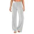 thumbnail image 5 of Women's High Waist Wide Leg Yoga Pants with Rhinestone Fold Over Waistband, Stretch Flared Lounge Trousers, Casual Palazzo Pants for Work & Daily Wear Gray S, 5 of 8