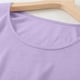 thumbnail image 4 of Pijama de manga corta con cuello redondo y color liso para mujer, ropa de casa, camisón corto de algodón para mujer, 4 of 6