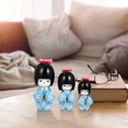 thumbnail image 3 of 3pcs Wooden Kimono Doll Figurine Desktop Japanese Kimono Doll Collectible Figurines, 3 of 4