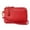 #13 Red, variant on Women Genuine Leather Coin Purse with Hand Strap. Small Wallet Wristlet with 3 zip compartments & 3 credit cards slots. Soft Split Real Leather.